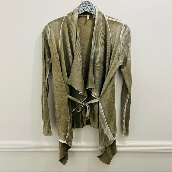 Anthropologie Moth Waterfall Cardigan Small Green tie dye sweater - Picture 10 of 10